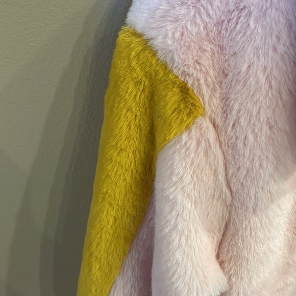 Treasure & Bond girls pink lotus color block faux fur coat jacket plush cozy XL - Picture 8 of 14